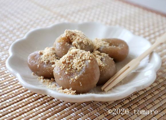黒糖白玉のきなこかけ | 腎臓病食.com 腎臓病の方の為の腎臓病食レシピ