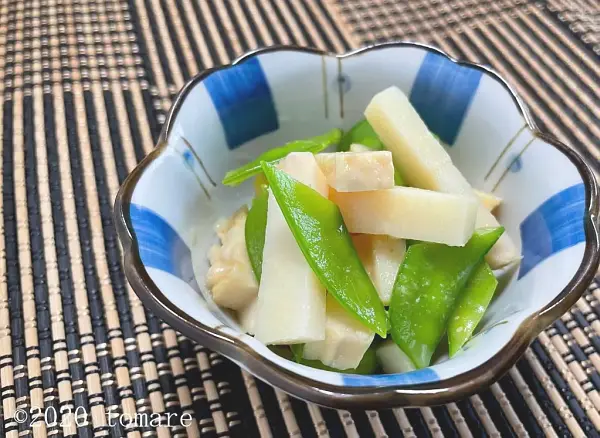 たけのこと絹さやの辛子味噌和え | 腎臓病食.com 腎臓病の方の為の腎臓